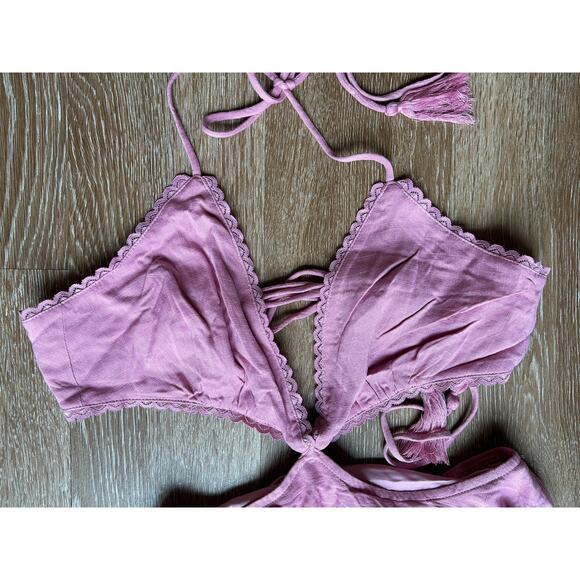 NWT Alexia Admor Ali Fit And Flare Cut Out Lace Trim Dress Pink Size 6 - Picture 5 of 8